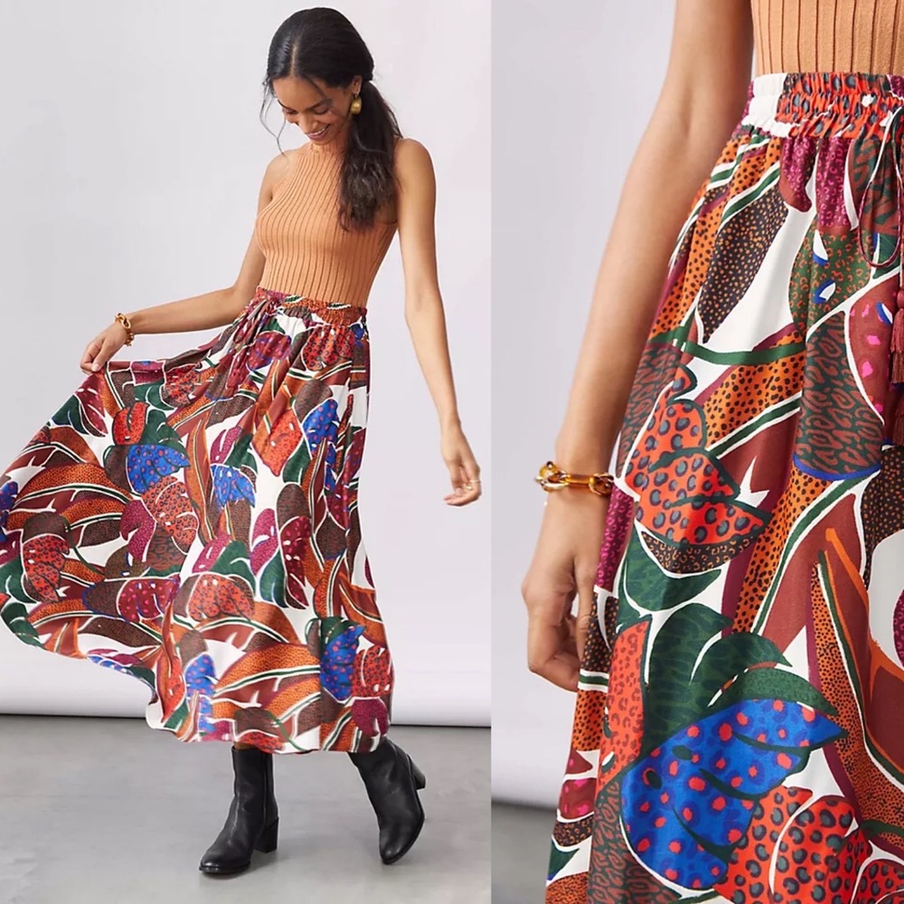 Anthropologie Colorful Maxi Skirt